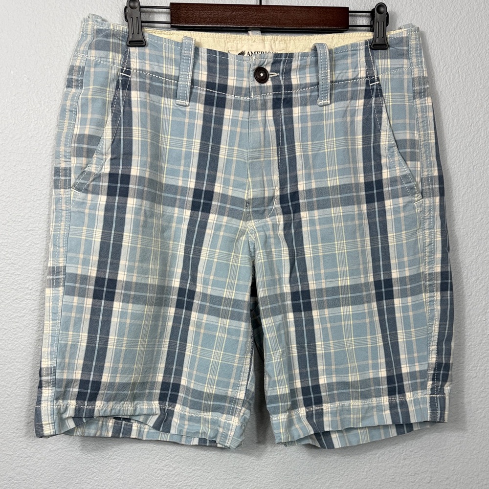 Y2k American Eagle Outfitters‎ Men's Blue Plaid Shorts